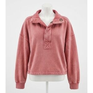 NEW FREE PEOPLE timeless pullover top in salsa